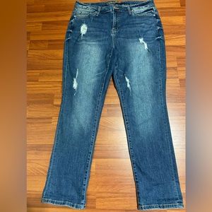 Copper flash jeans high rise straight leg